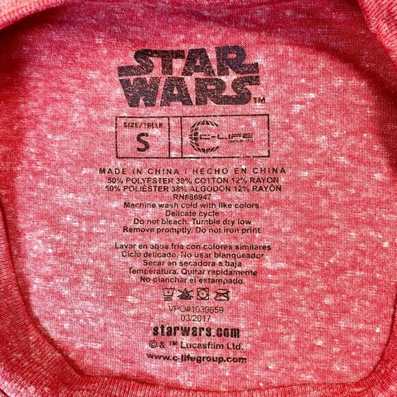 Star Wars Graphic T-Shirt Mens S Red Darth Vader Short Sleeve Crew Neck Shirt - Picture 8 of 8